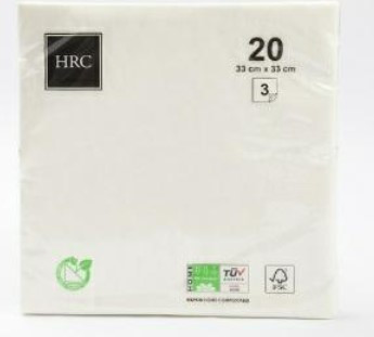 Serwetka 33x33cm HRC 3-warstwowa Lunch (20) biała Pol-Mak